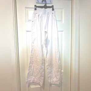 CI SONO White Linen rayon blend lightweight pull on pants wider leg Size Medium